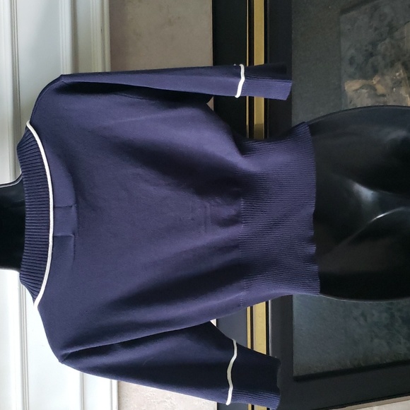 💥4/$20 Modcloth Navy Cropped Cardigan 3/4 sleeve - Picture 9 of 9